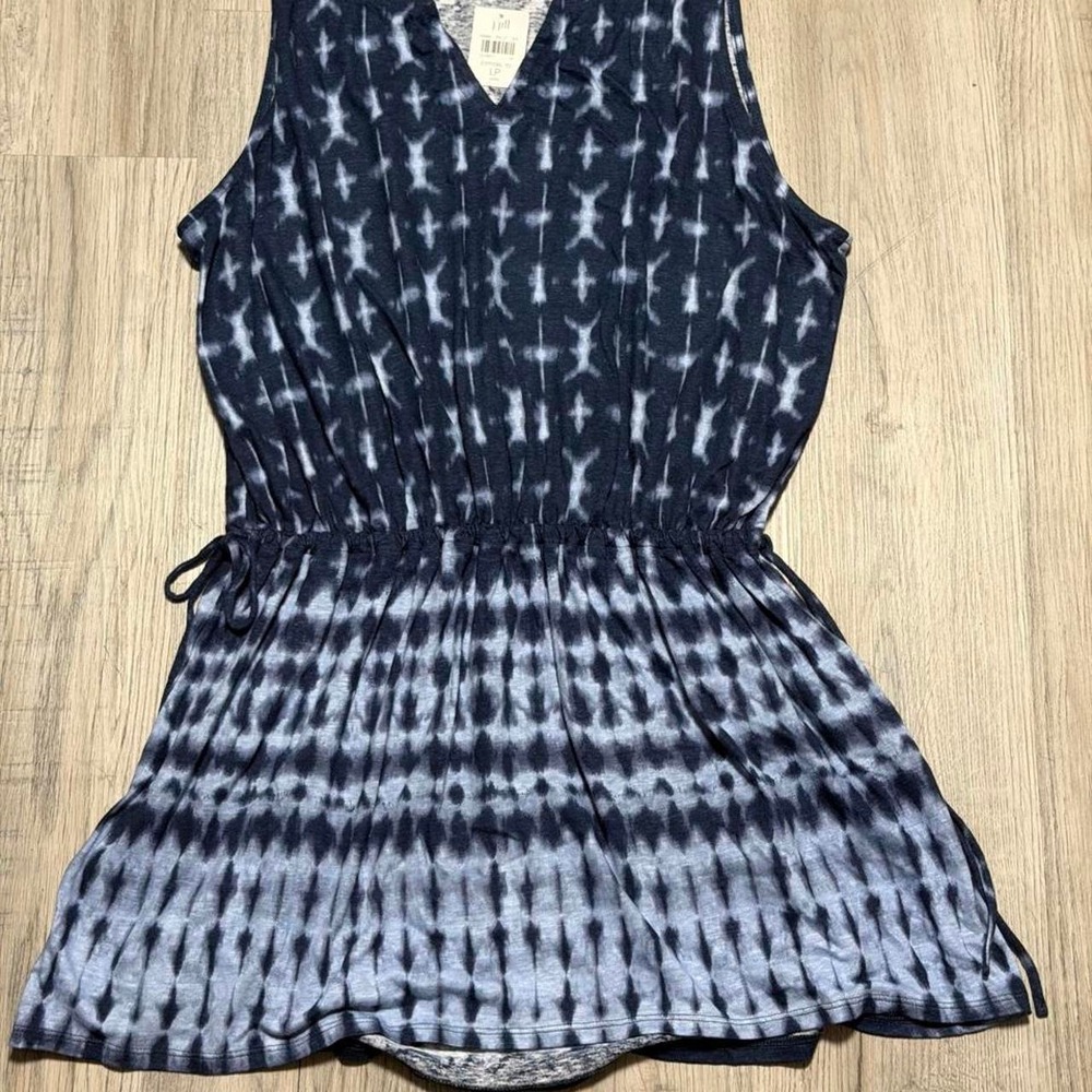J. Jill Tie-Dye Sleeveless Tie-Waist Dress, Women, Size LP